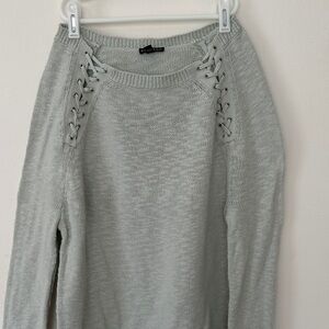 Express Light Green Knit Sweater